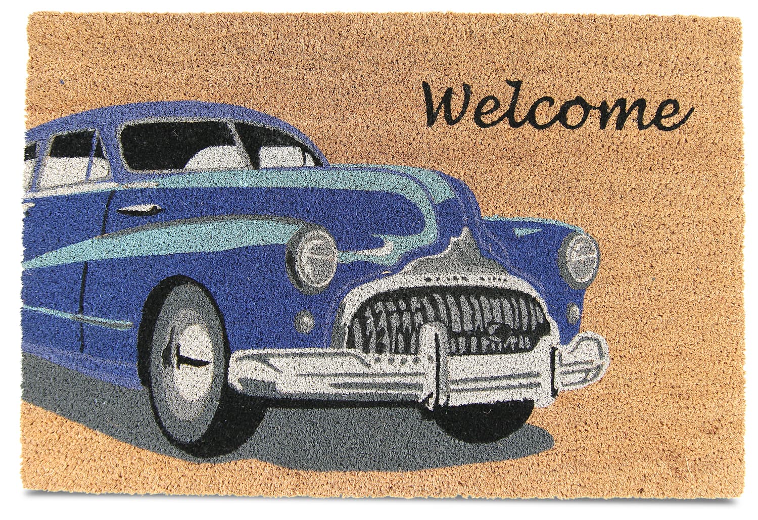 Dörrmatta - Car (blå) (Storlek: 60 x 90 cm)