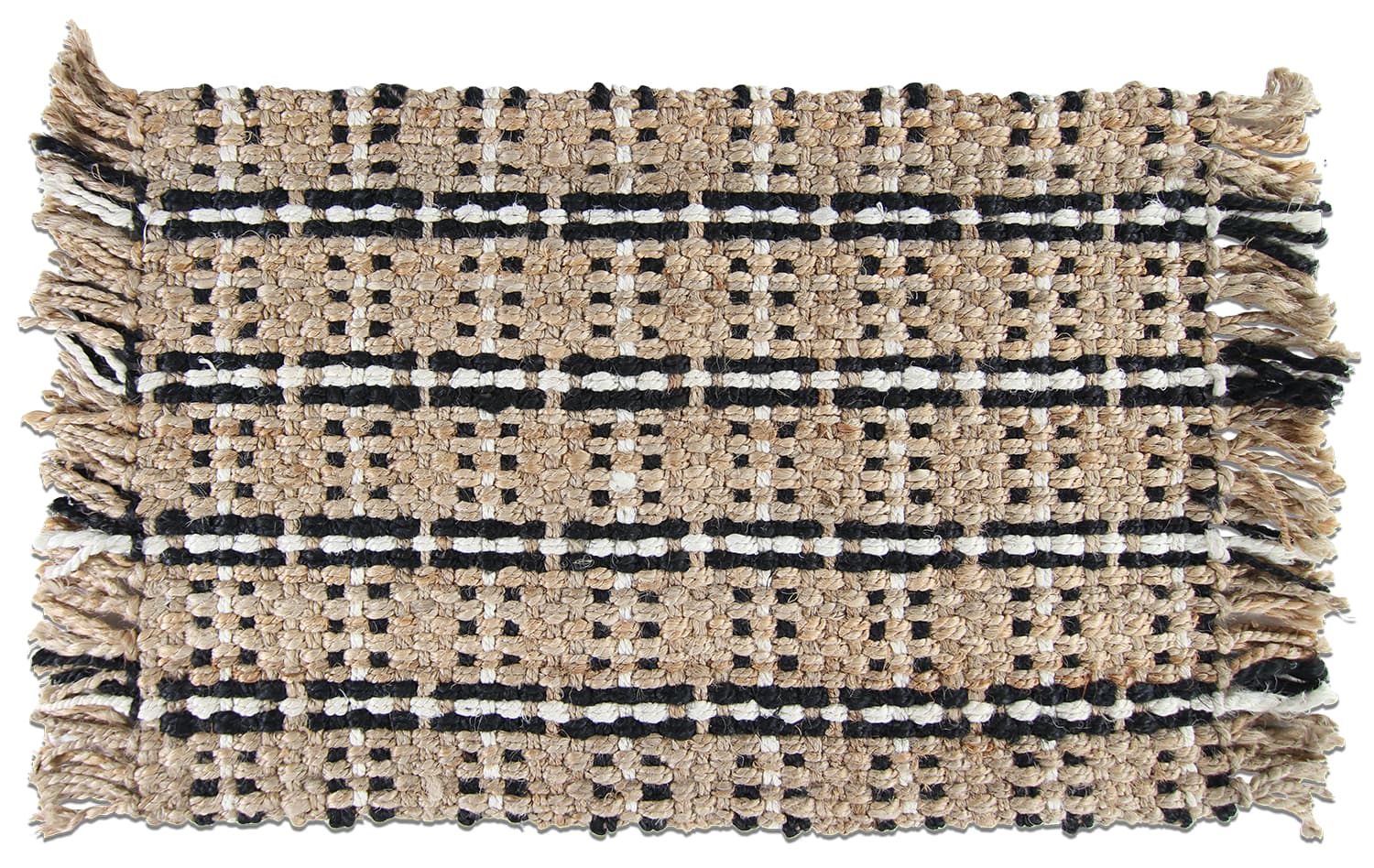 Dörrmatta - River (natur/svart) (Storlek: 60 x 90 cm)