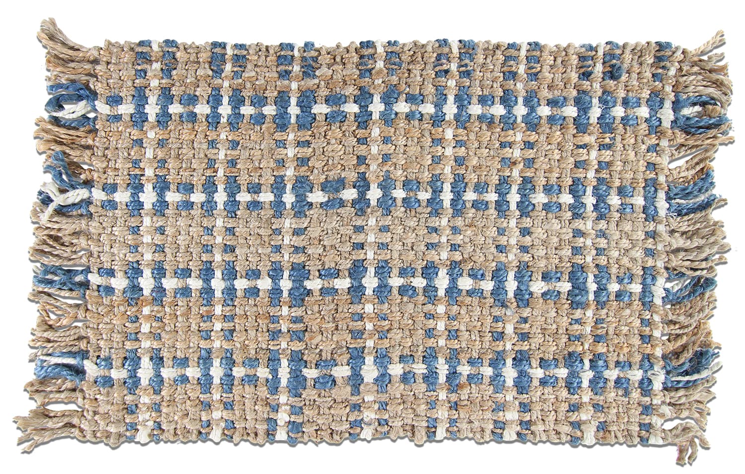 Dörrmatta - River (natur/blå) (Storlek: 60 x 90 cm)