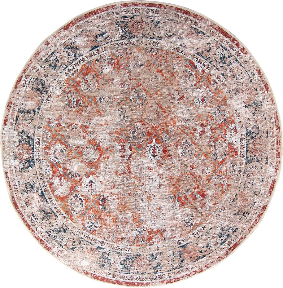 Rund matta - Douz (rosa/multi) (Storlek: Ø 120 cm)