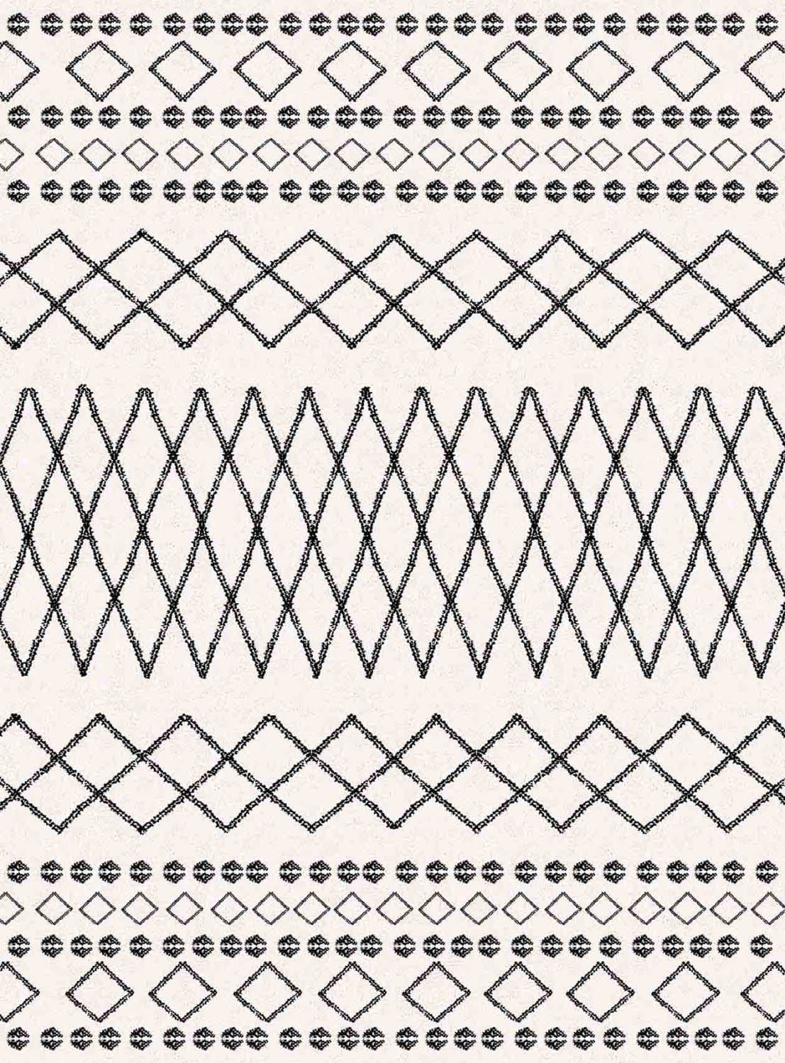 Wiltonmatta - Safi (svart/vit) (Storlek: 200 x 280 cm)