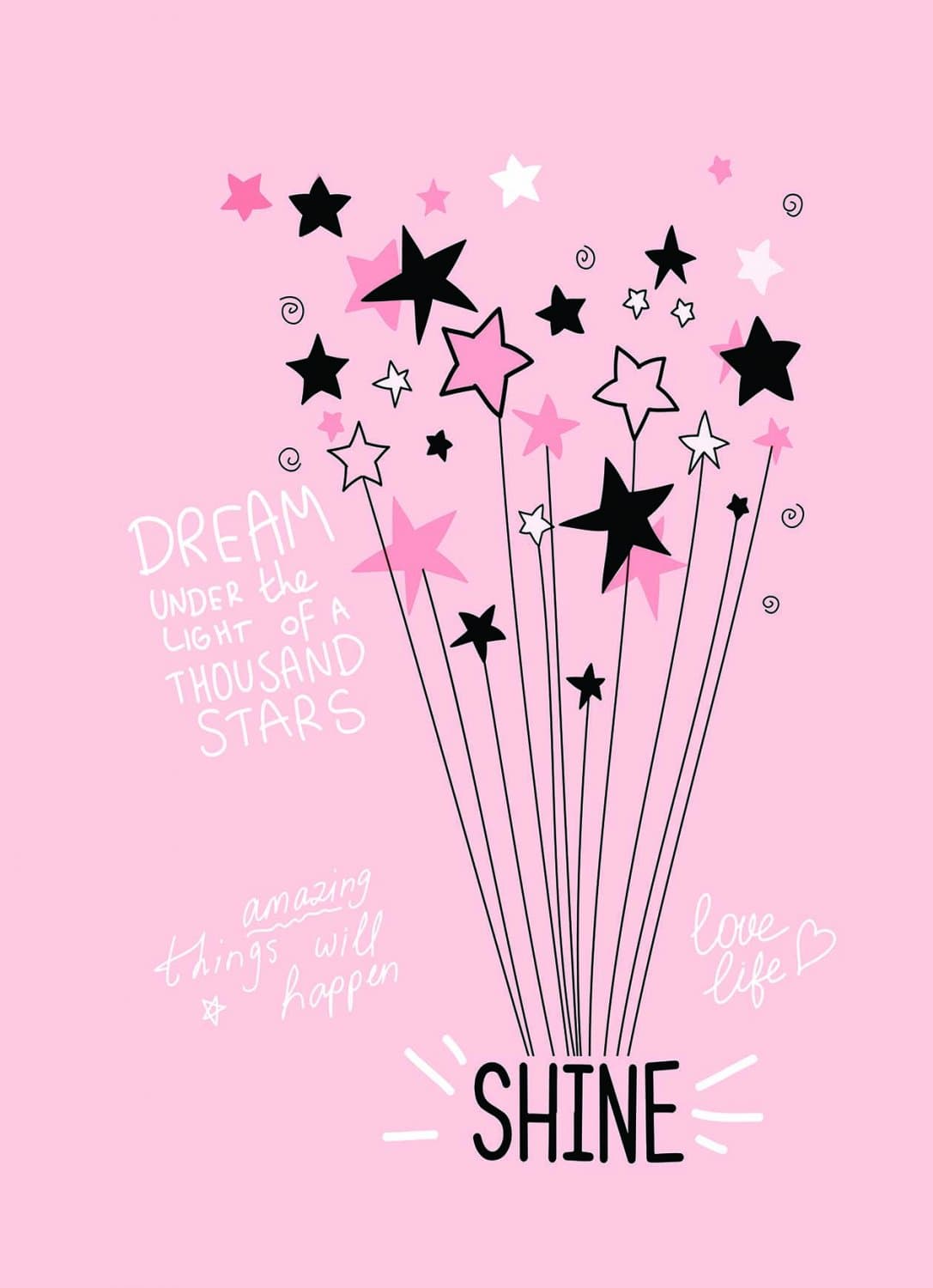 Barnmatta - Starshine (rosa) (Storlek: 120 x 170 cm)