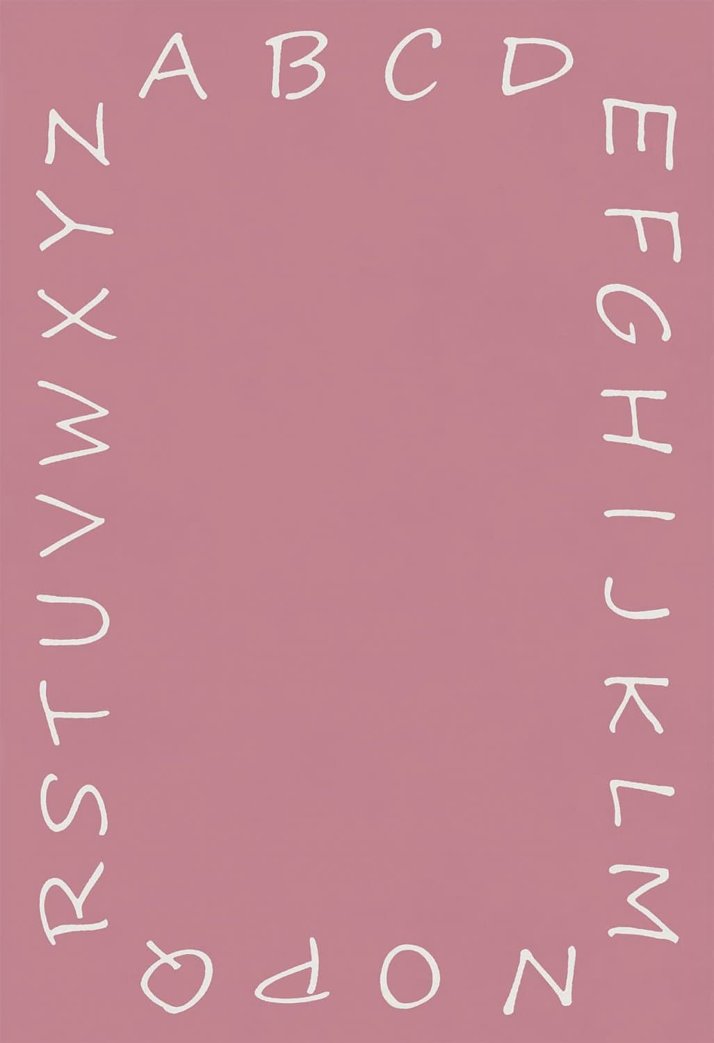 Barnmatta - Alphabetic Border (rosa) (Storlek: 120 x 170 cm)