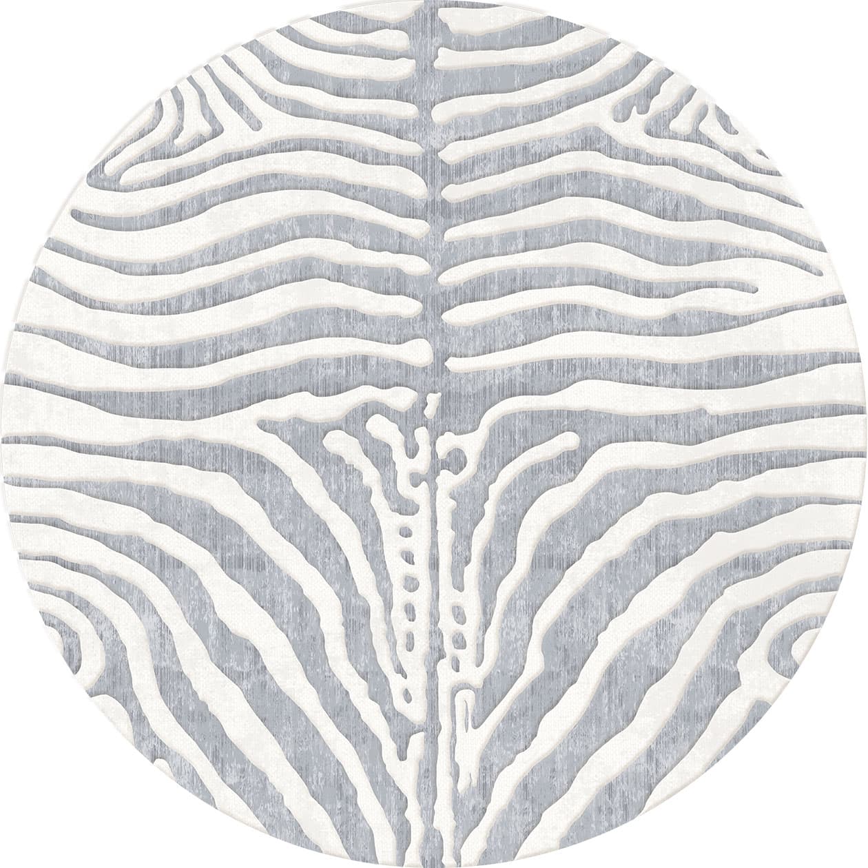 Rund matta - Zebra (grå/vit) (Storlek: Ø 200 cm)