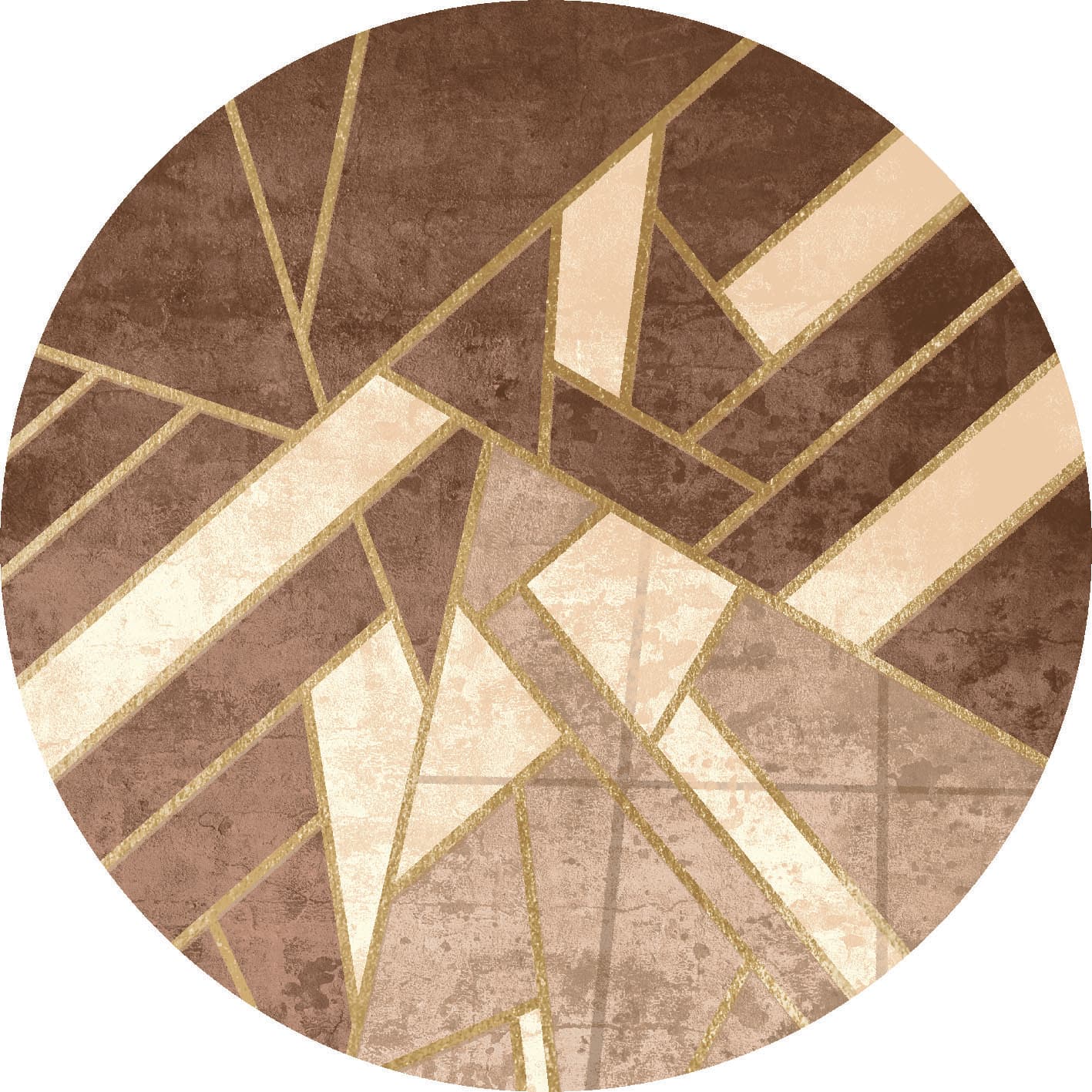 Rund matta - Amasra (beige) (Storlek: Ø 160 cm)