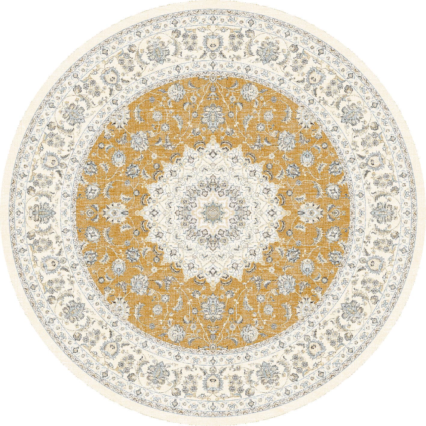 Rund matta - Arabella (ockra) (Storlek: Ø 200 cm)