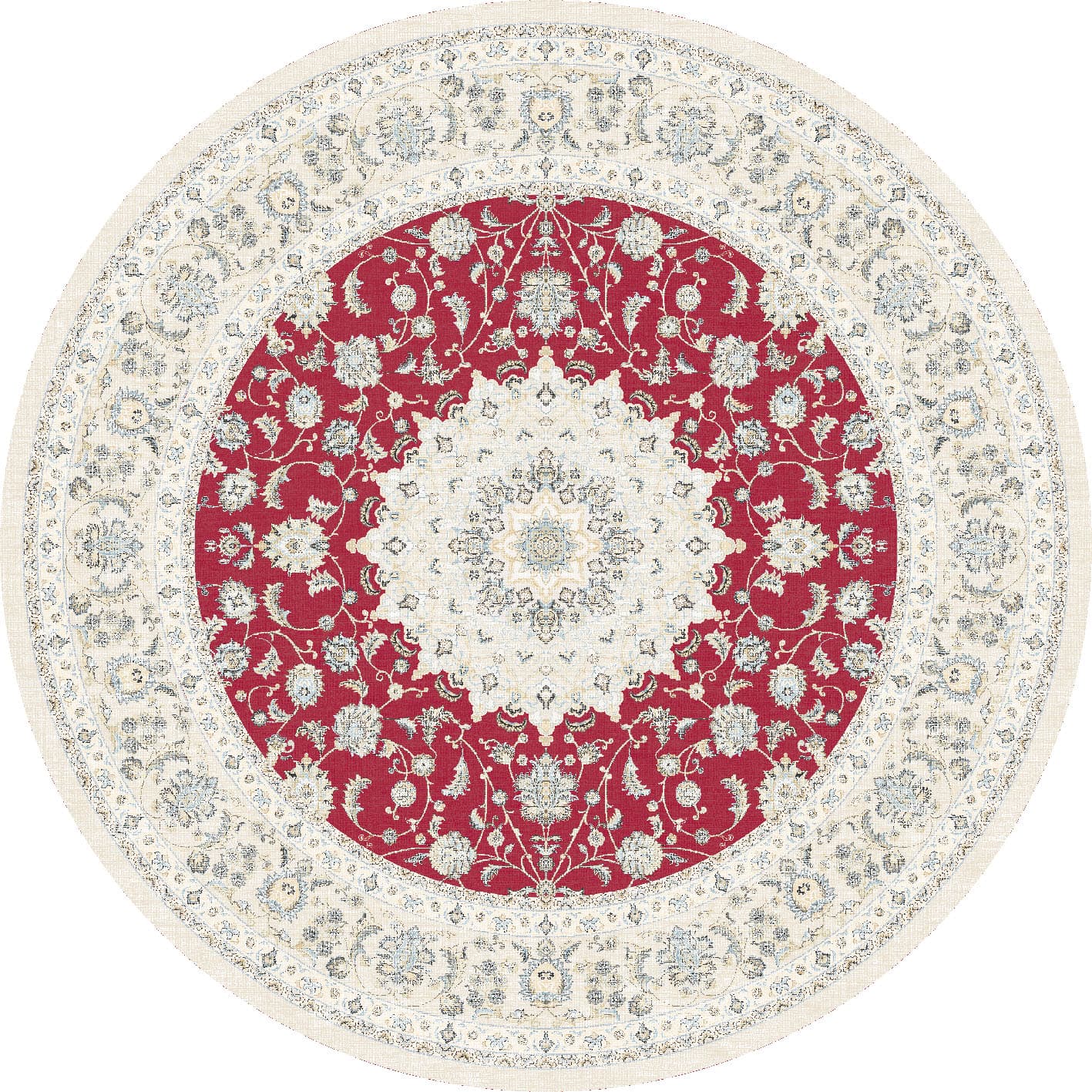 Rund matta - Arabella (röd) (Storlek: Ø 160 cm)