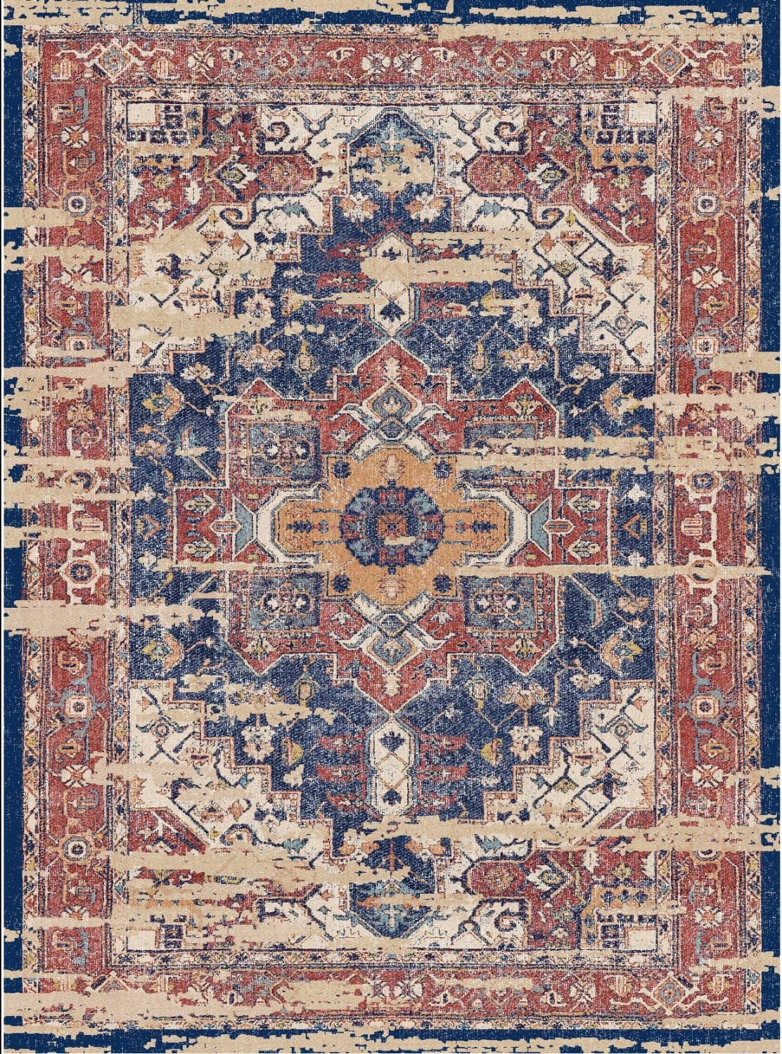 Wiltonmatta - Darnah (röd/multi) (Storlek: 200 x 280 cm)