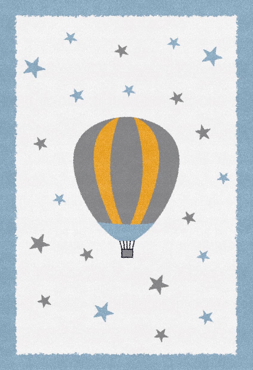 Barnmatta - Alone Balloon (blå) (Storlek: 120 x 160 cm)