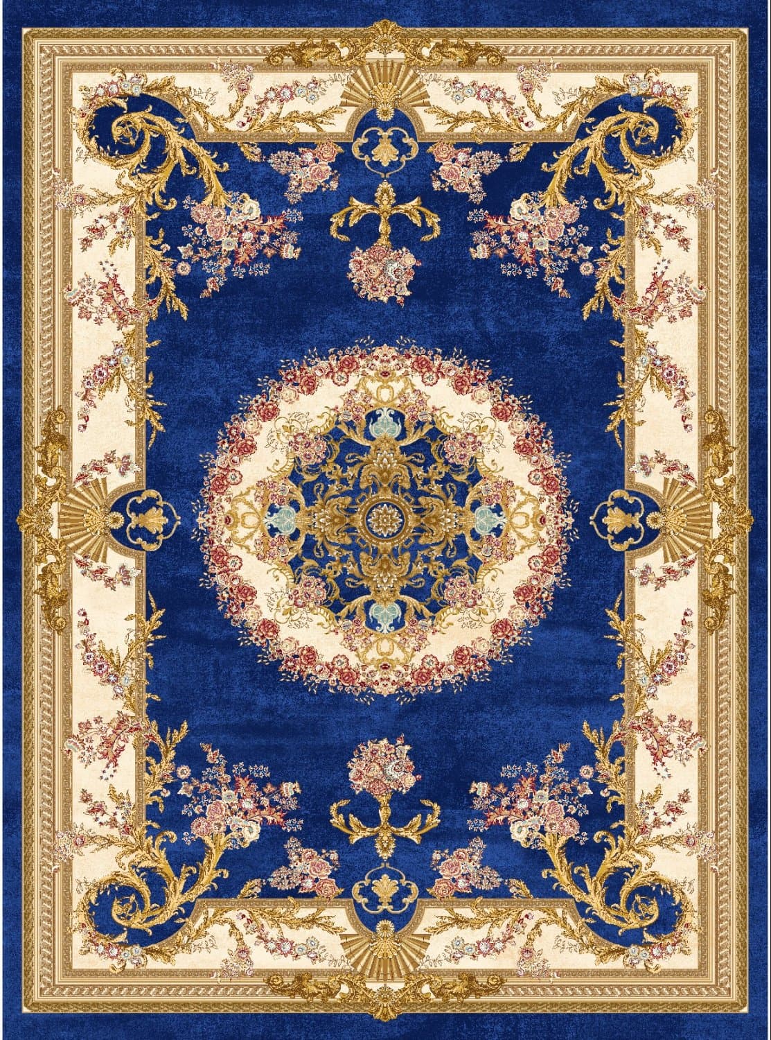 Wiltonmatta - Marand (blå) (Storlek: 200 x 280 cm)