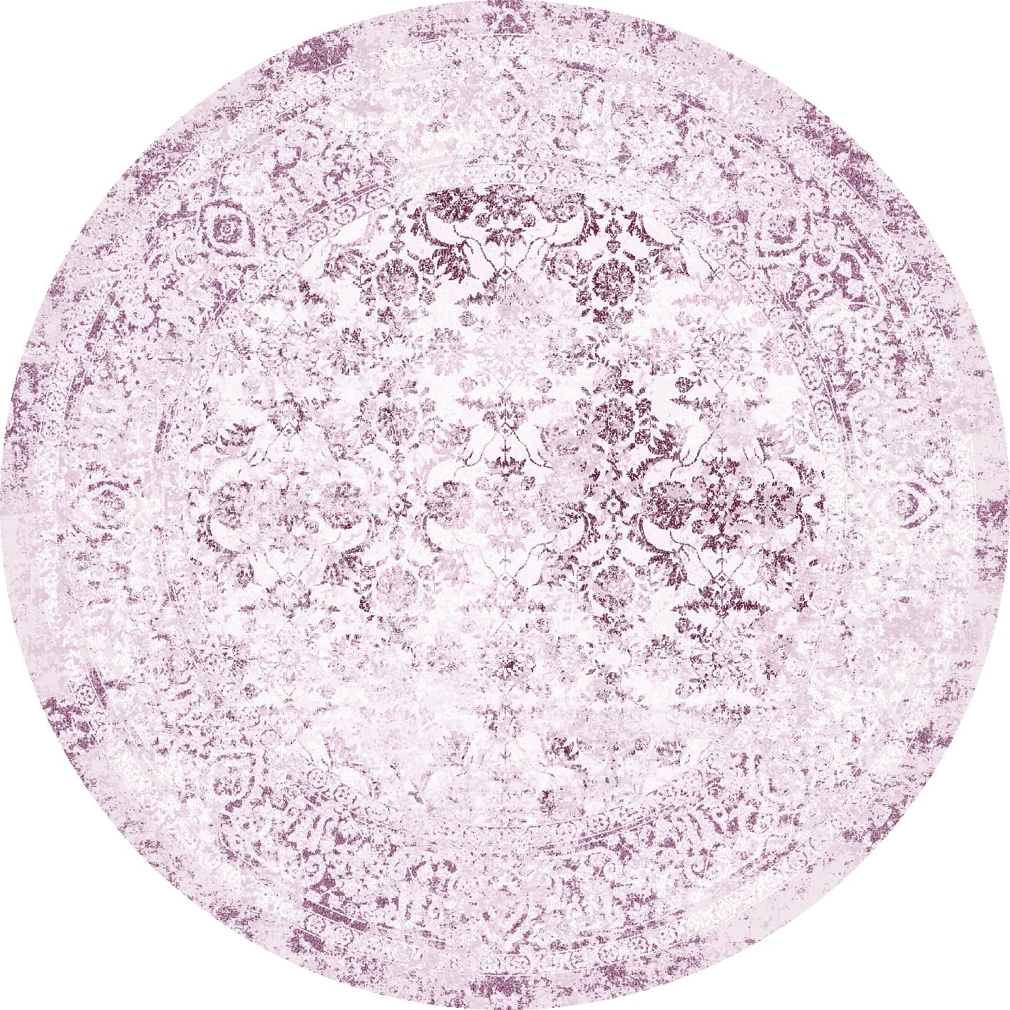 Rund matta - Denizli (rosa) (Storlek: Ø 160 cm)