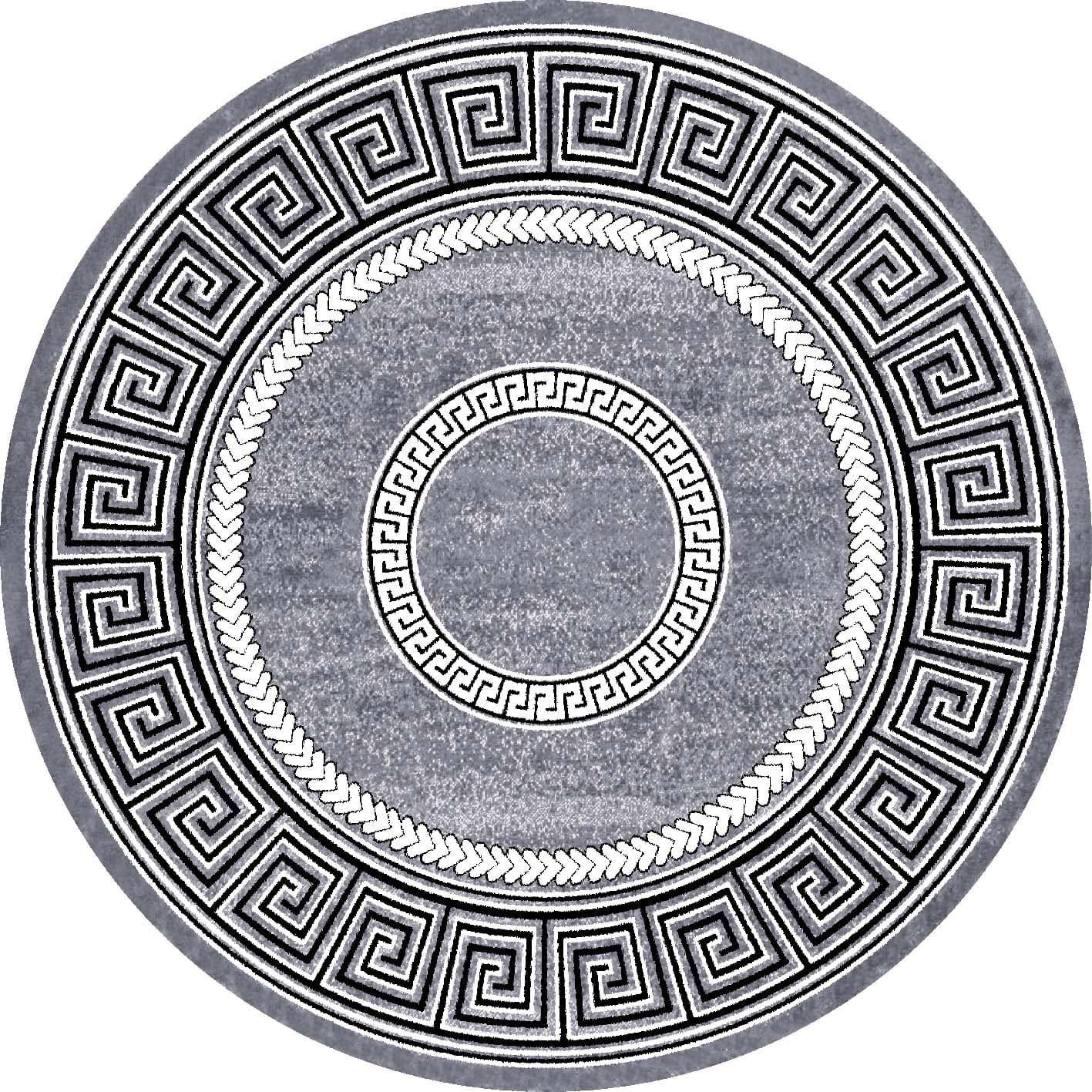 Rund matta - Ankara Versace (grå) (Storlek: Ø 200 cm)