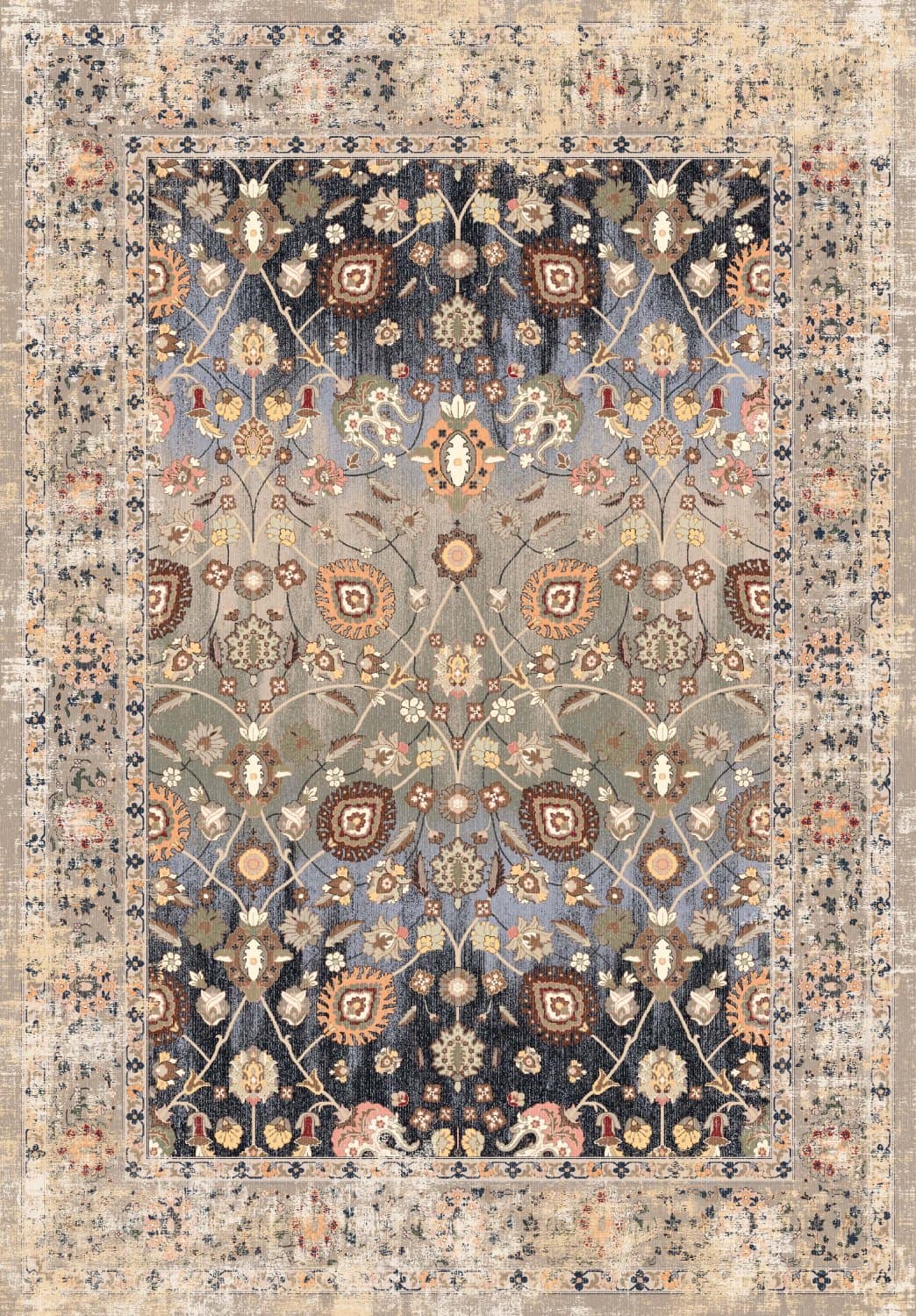 Wiltonmatta - Bouhjar (beige/multi) (Storlek: 200 x 280 cm)