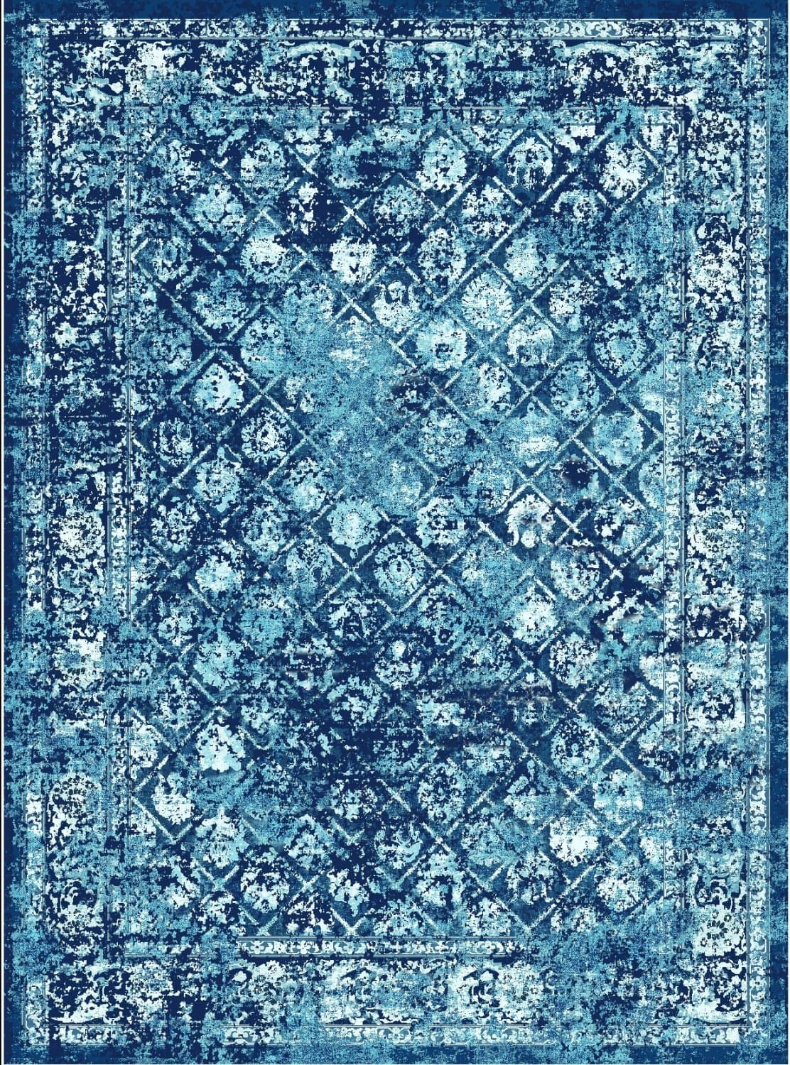 Wiltonmatta - Douz (blå) (Storlek: 200 x 280 cm)