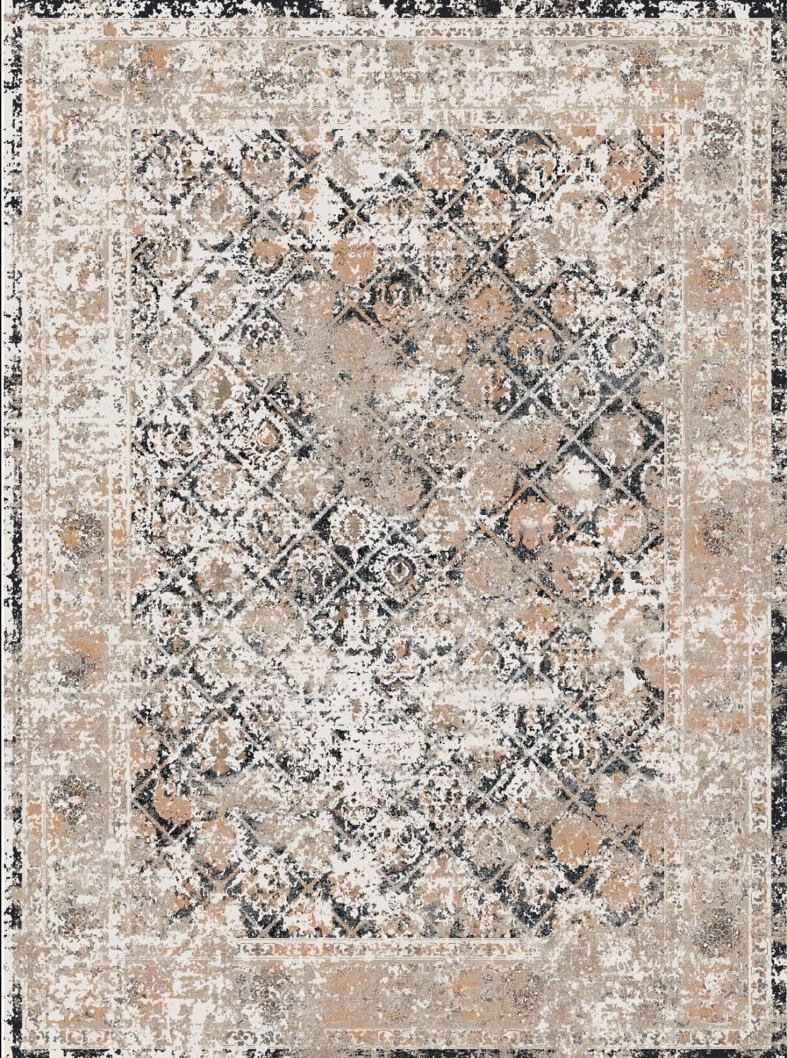 Wiltonmatta - Douz (svart/multi) (Storlek: 200 x 280 cm)