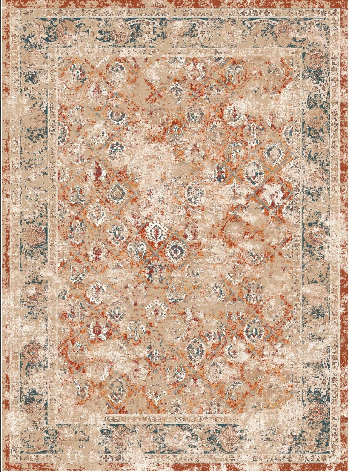 Wiltonmatta - Douz (röd/multi) (Storlek: 200 x 280 cm)