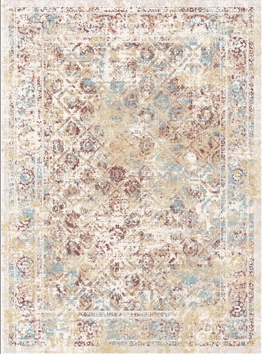 Wiltonmatta - Douz (blå/multi) (Storlek: 160 x 230 cm)