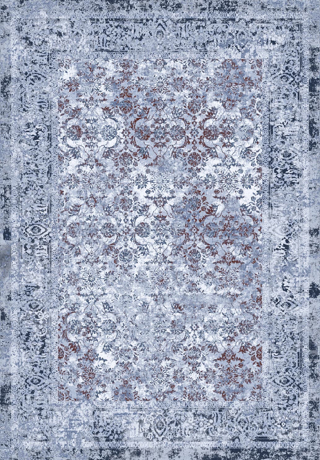 Wiltonmatta - Denizli (mörkblå) (Storlek: 80 x 150 cm)