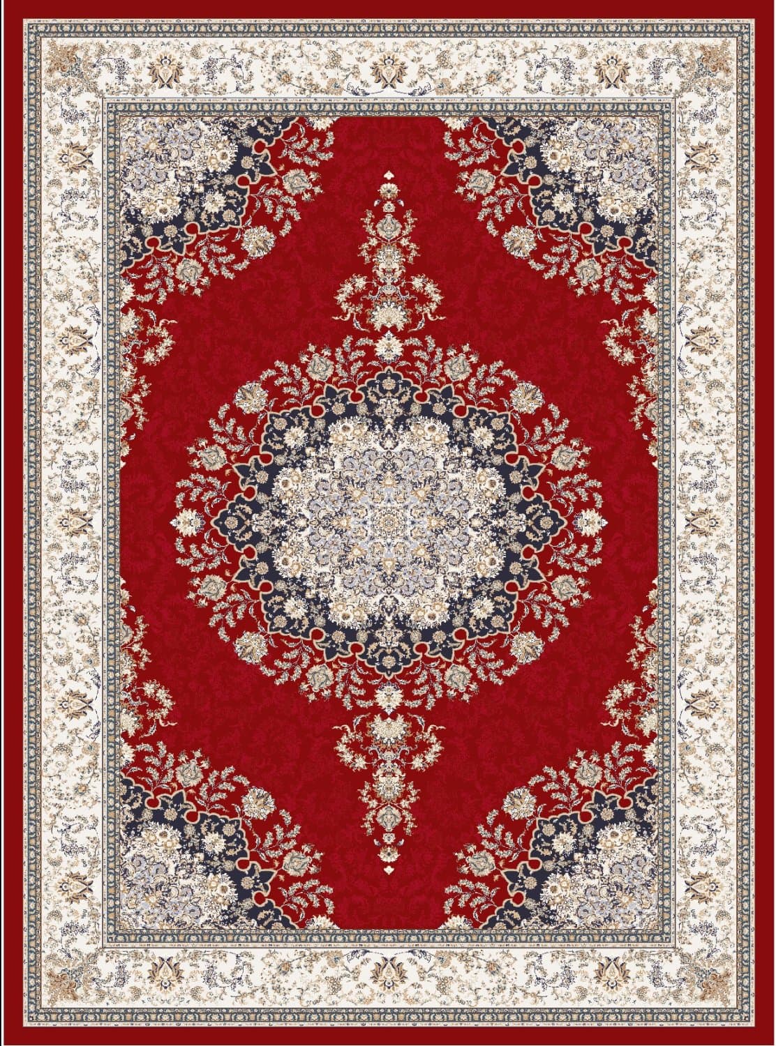 Wiltonmatta - Lice (röd/multi) (Storlek: 200 x 280 cm)
