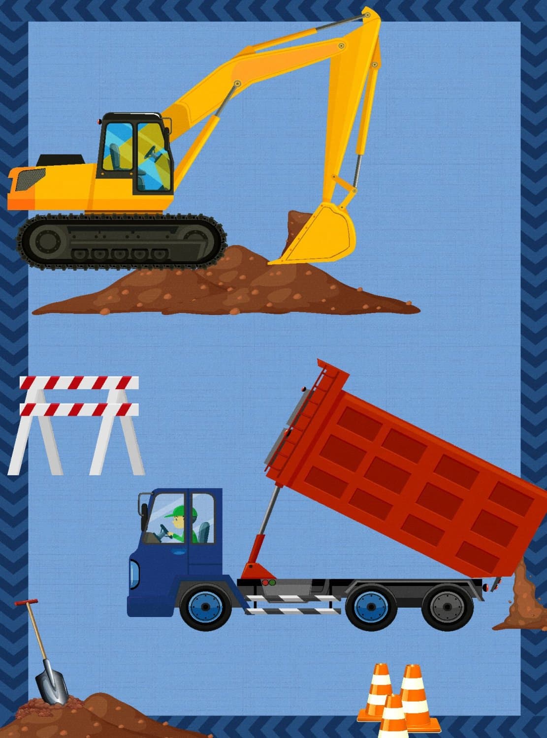 Barnmatta - Building Site (Storlek: 120 x 170 cm)