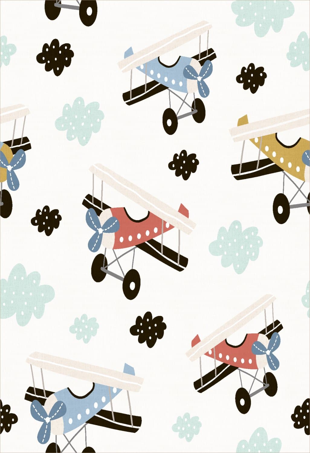 Barnmatta - Plane Travel (multi) (Storlek: 120 x 170 cm)