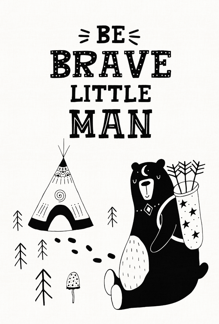 Barnmatta - Camping Bear (vit) (Storlek: 160 x 230 cm)