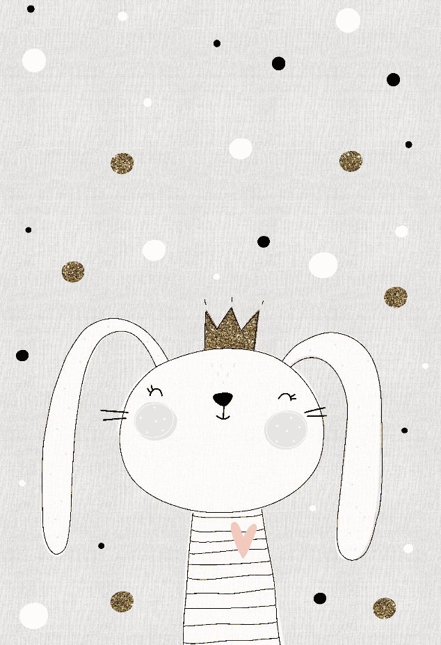 Barnmatta - Rabbit Crown (grå) (Storlek: 120 x 170 cm)