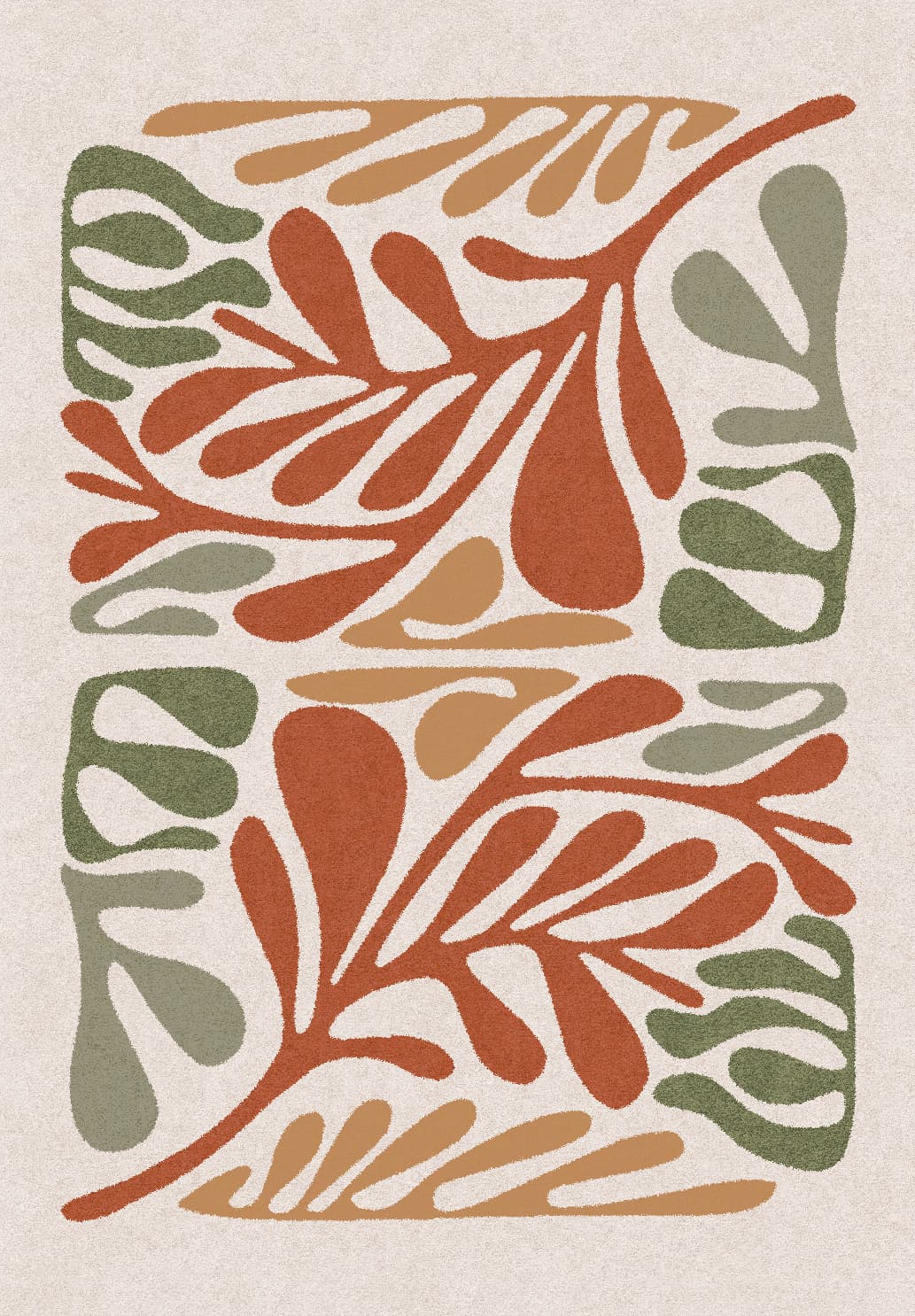 Wiltonmatta - Fern (beige/multi) (Storlek: 240 x 340 cm)