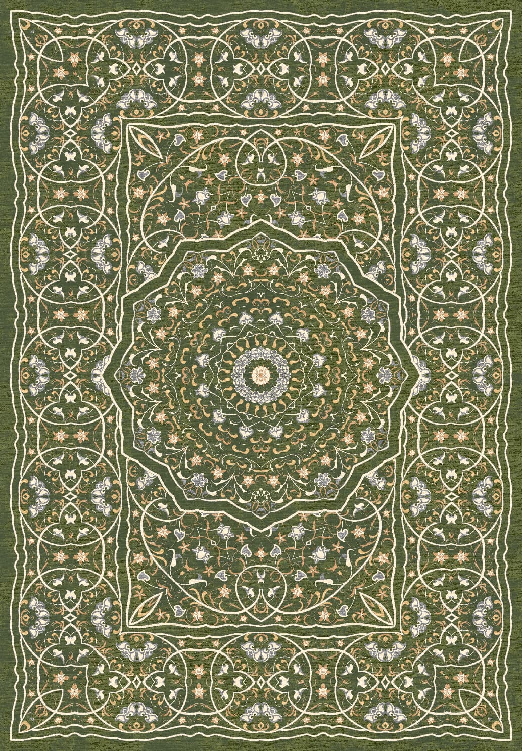 Wiltonmatta - Yvette (grön) (Storlek: 200 x 280 cm)