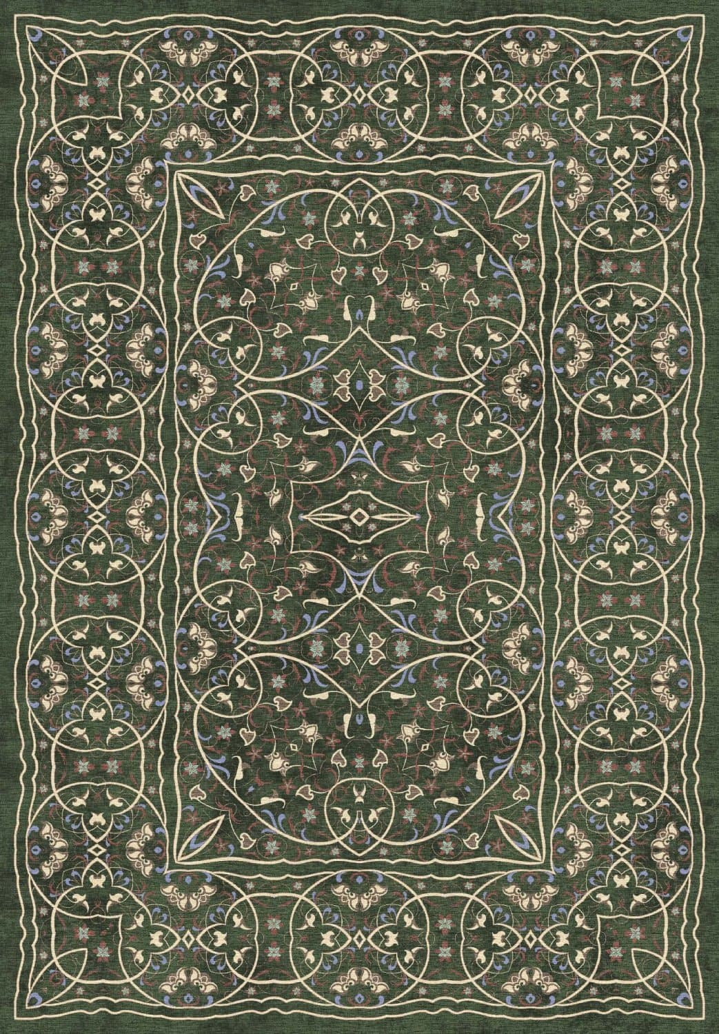 Wiltonmatta - Dara (grön) (Storlek: 200 x 280 cm)