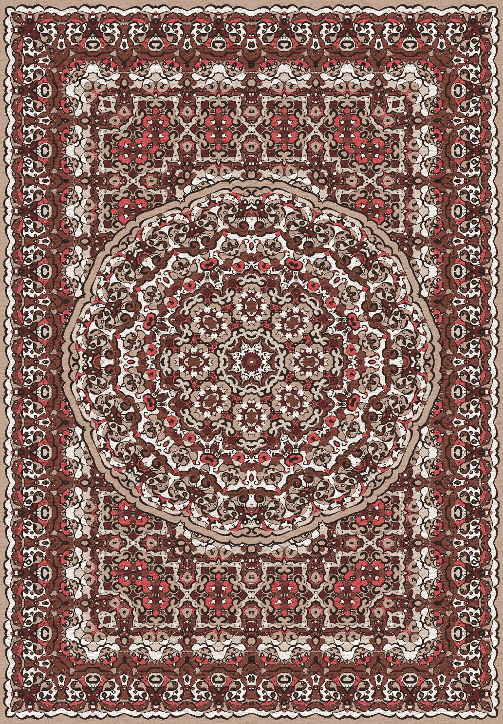 Wiltonmatta - Odette (röd/multi) (Storlek: 200 x 280 cm)