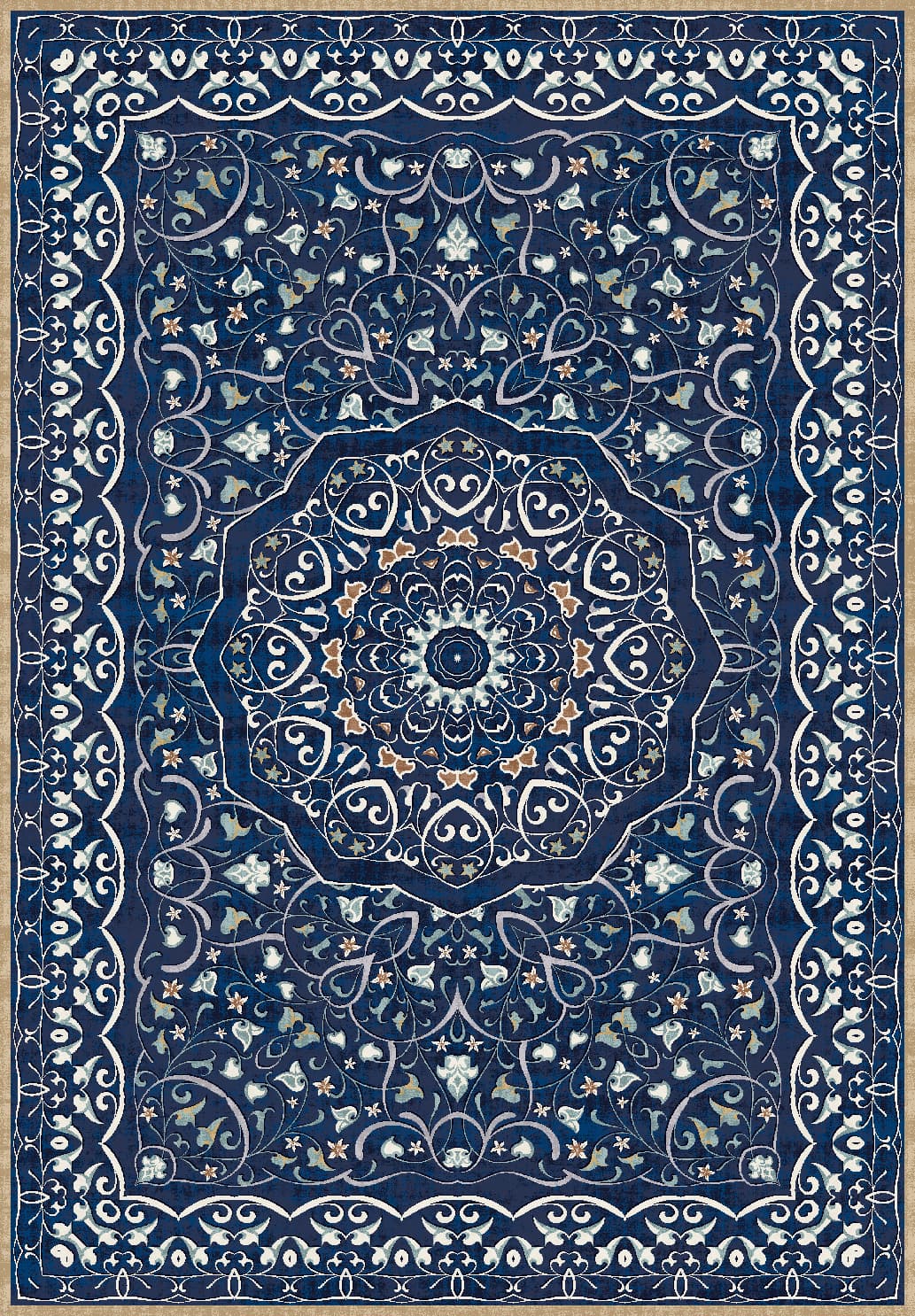 Wiltonmatta - Theodora (blå) (Storlek: 200 x 280 cm)