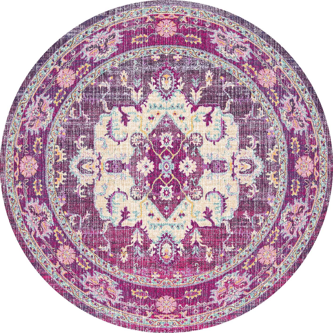 Rund matta - Siliana (rosa) (Storlek: Ø 120 cm)