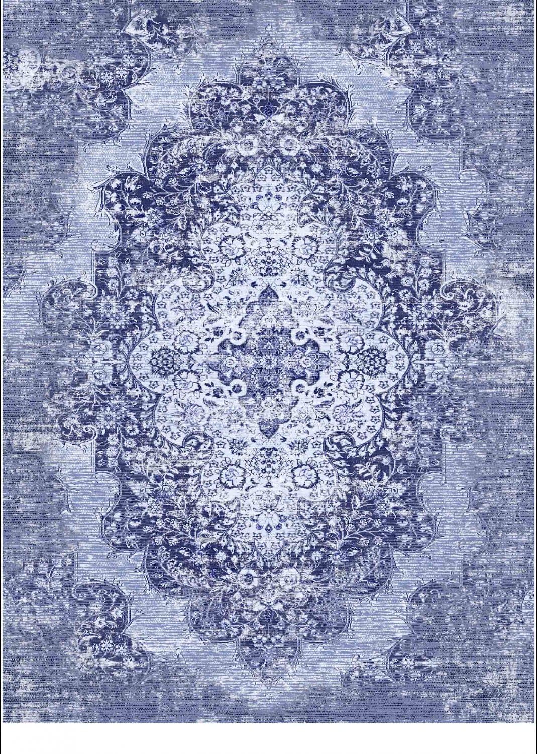 Wiltonmatta - Badem (blå) (Storlek: 200 x 280 cm)