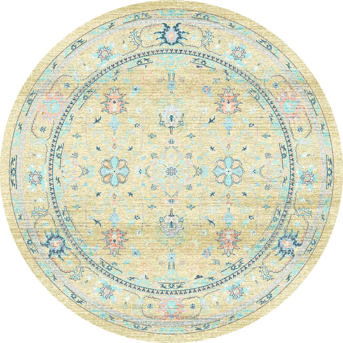 Rund matta - Livley (gul) (Storlek: Ø 160 cm)