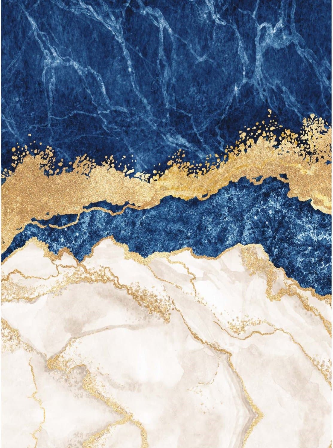 Wiltonmatta - Padova (blå/vit/guld) (Storlek: 80 x 150 cm)