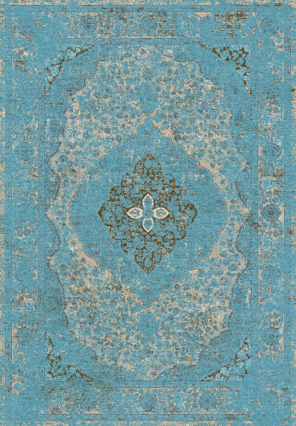Wiltonmatta - Lainey (blå) (Storlek: 160 x 230 cm)