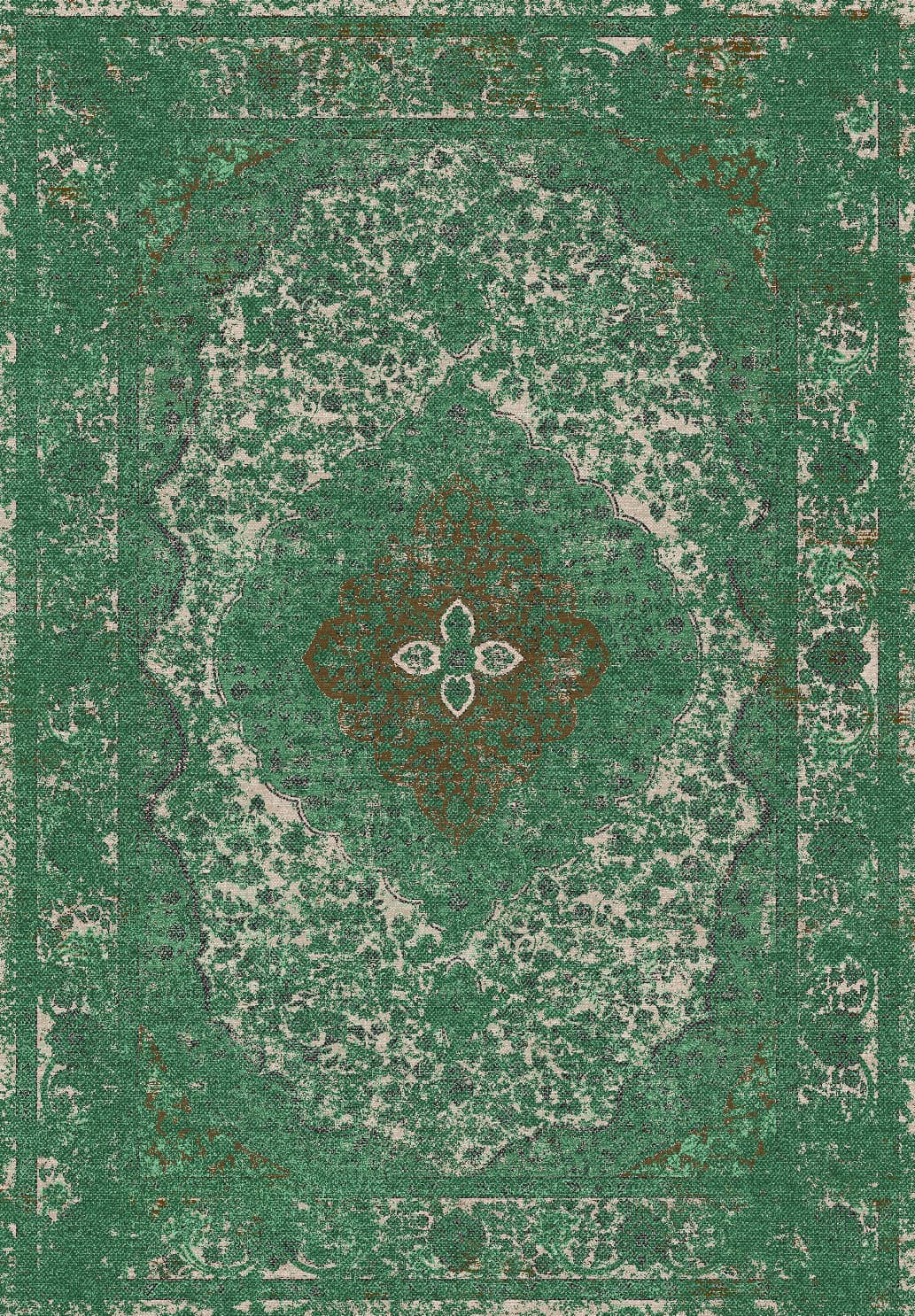 Wiltonmatta - Lainey (grön) (Storlek: 200 x 280 cm)