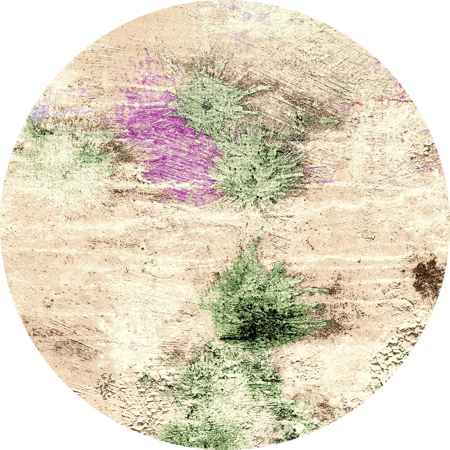 Rund matta - Dimos (beige/multi) (Storlek: Ø 160 cm)