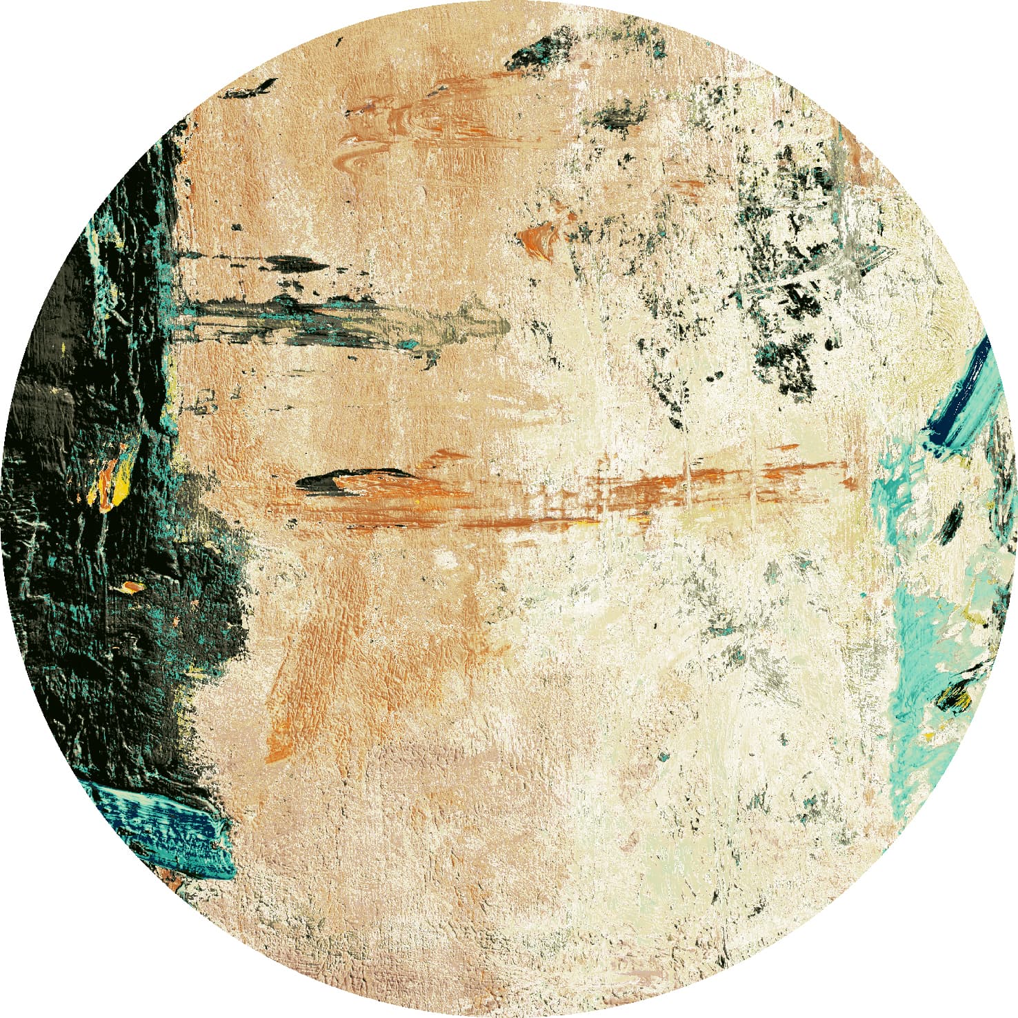 Rund matta - Tempes (beige/multi) (Storlek: Ø 160 cm)