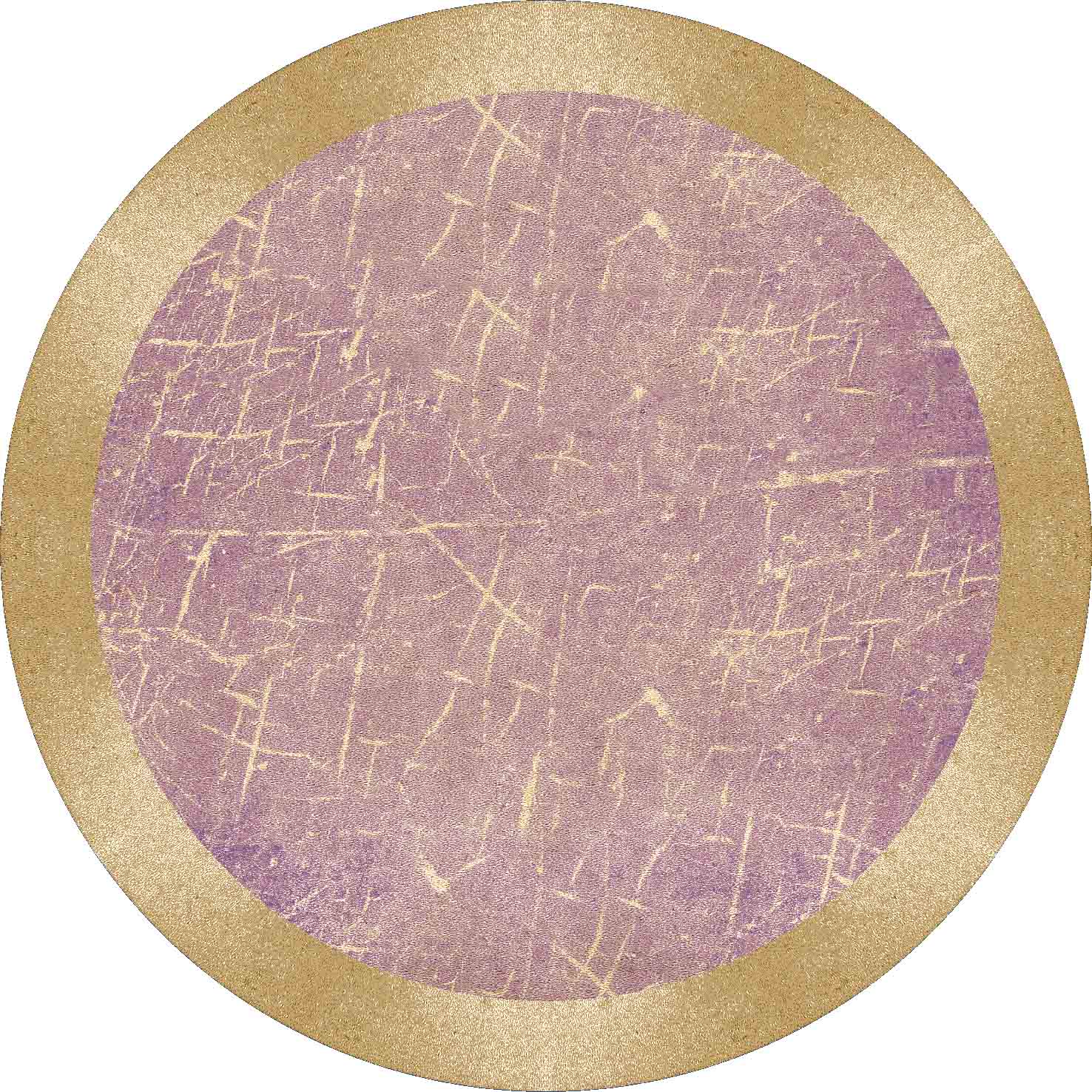 Rund matta - Roges (rosa/guld) (Storlek: Ø 200 cm)
