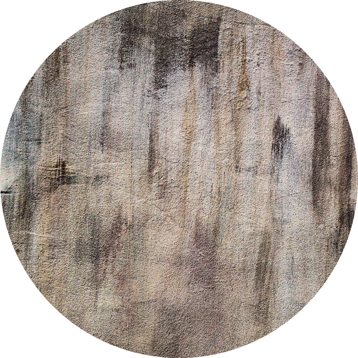 Rund matta - Polia (grå/brun) (Storlek: Ø 160 cm)