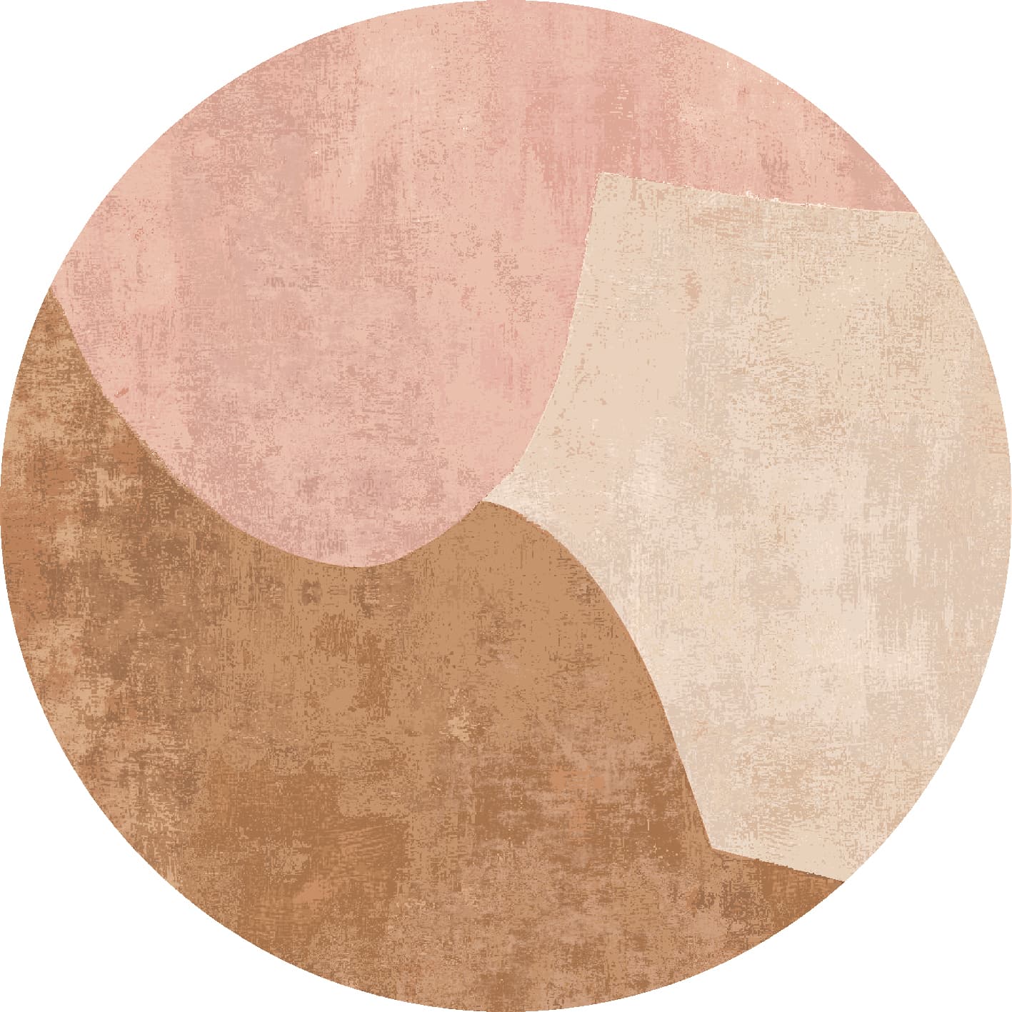 Rund matta - Lazio (beige/rosa) (Storlek: Ø 120 cm)
