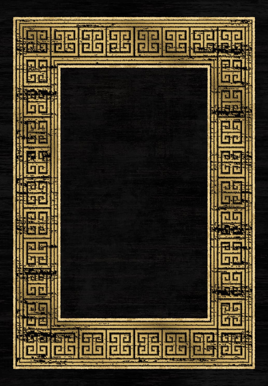 Wiltonmatta - Tilos (svart/guld) (Storlek: 200 x 280 cm)