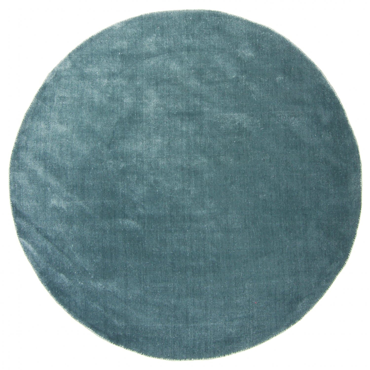 Rund matta - Recycled PET with viscose look (stålblå) (Storlek: Ø 120 cm)