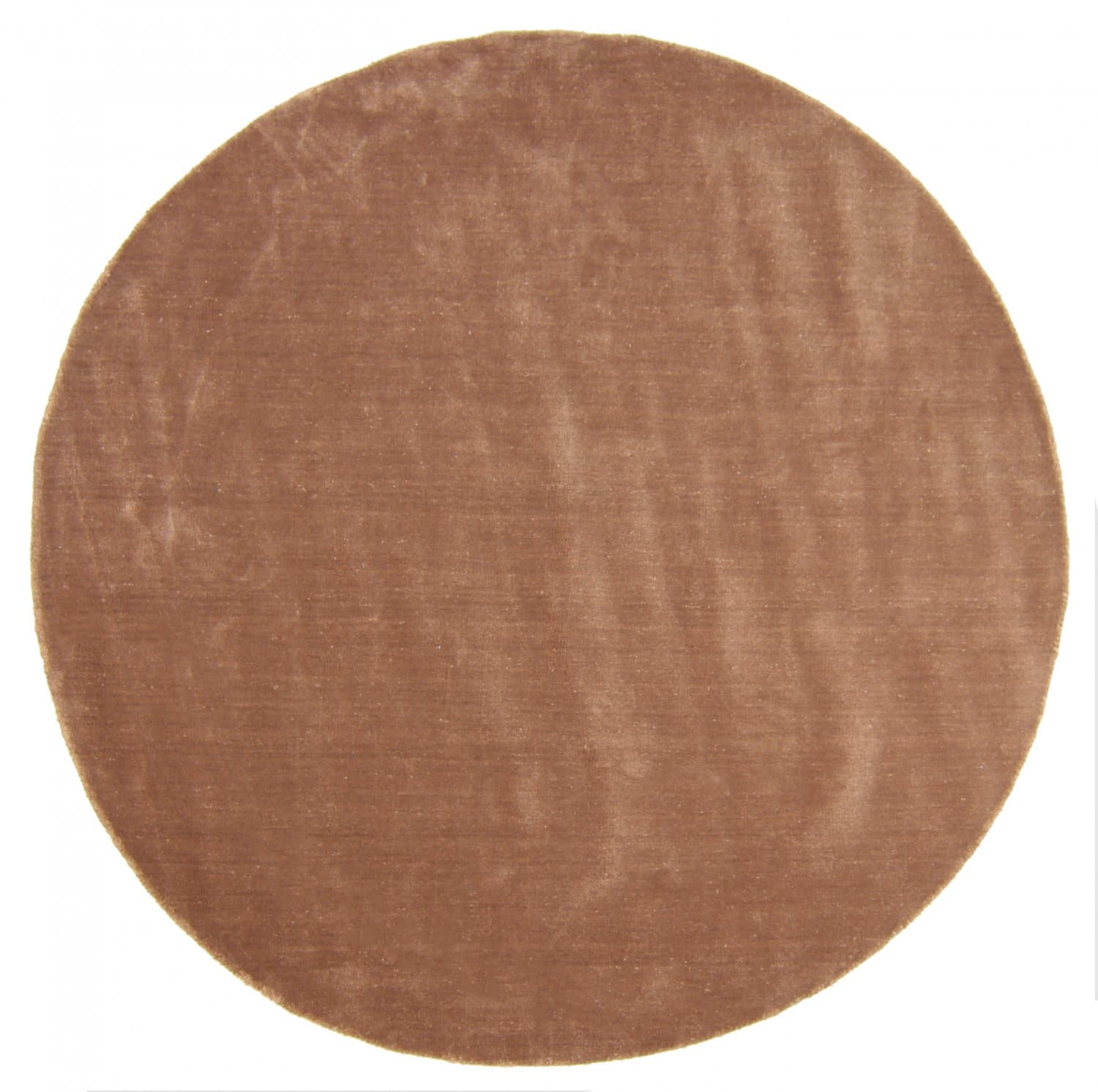 Rund matta - Recycled PET with viscose look (brun) (Storlek: Ø 200 cm)