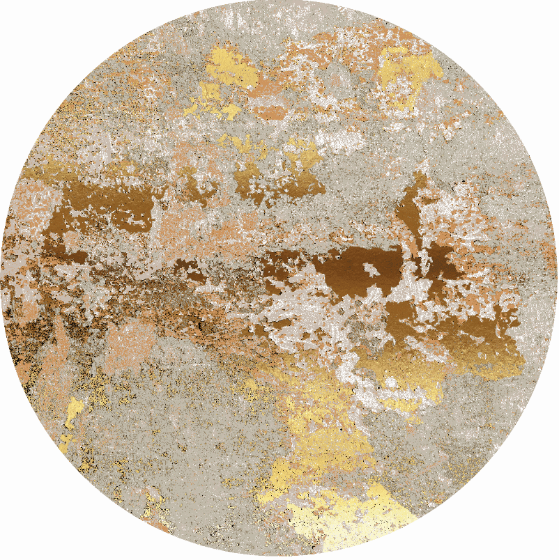 Rund matta - Elena (beige/guld) (Storlek: Ø 200 cm)