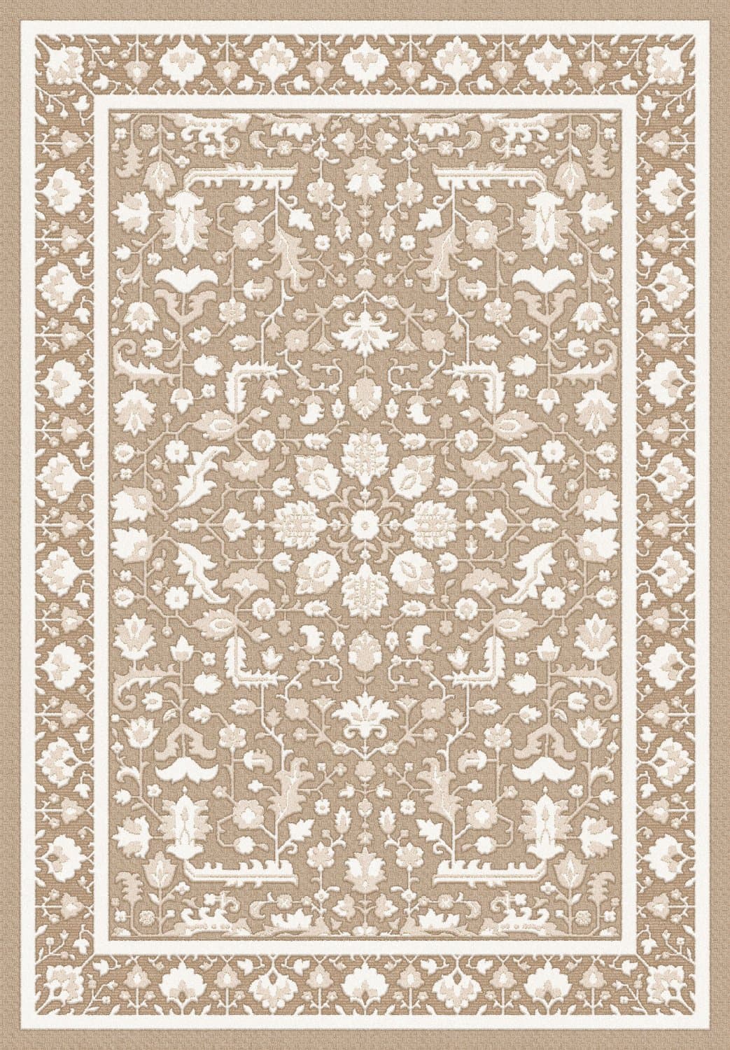 Wiltonmatta - Ember (beige/offwhite) (Storlek: 200 x 280 cm)