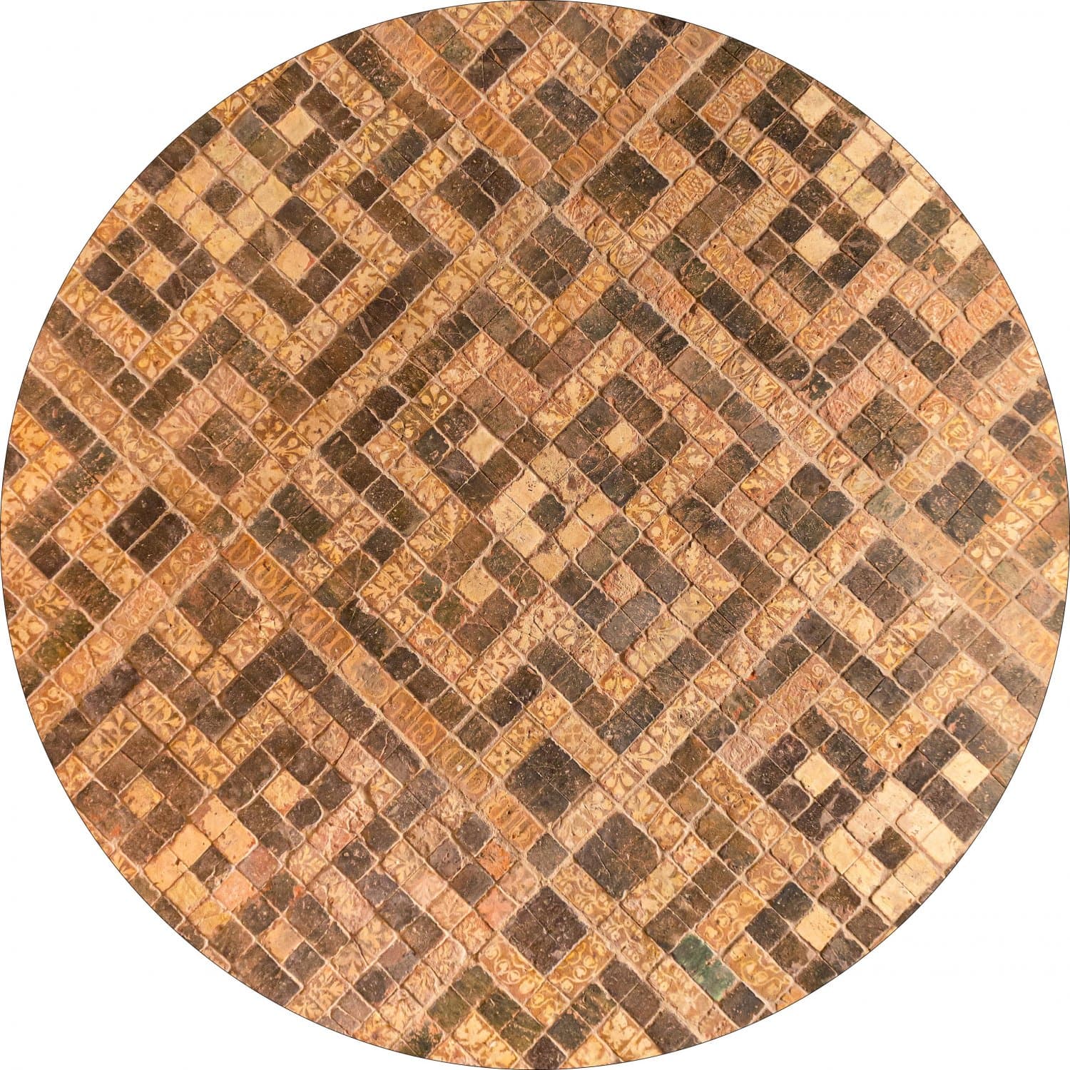 Rund matta - Lamego (beige/brun) (Storlek: Ø 180 cm)