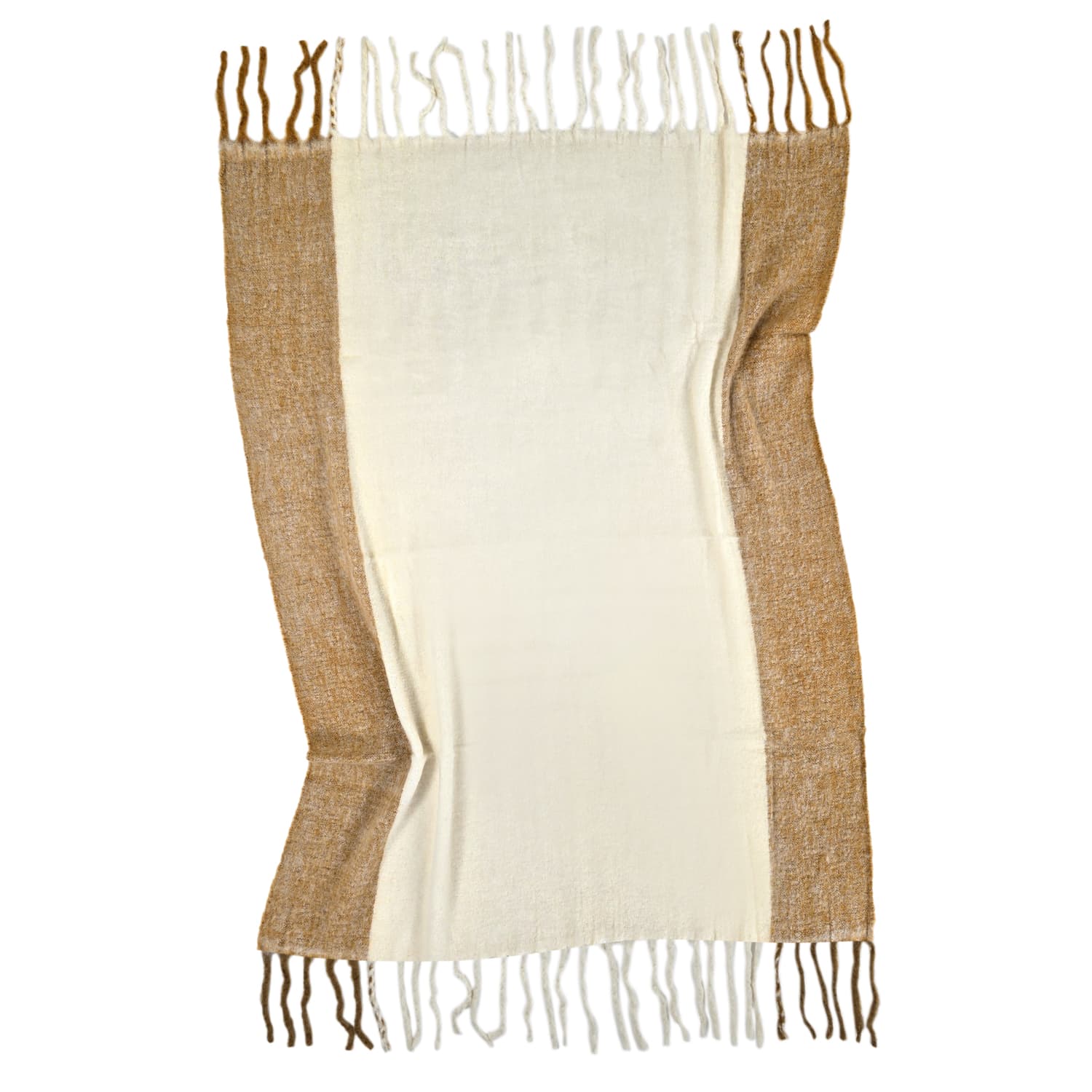 Filtar - Pläd i ullmix - Carol (gul) (Storlek: 130 x 170 cm)